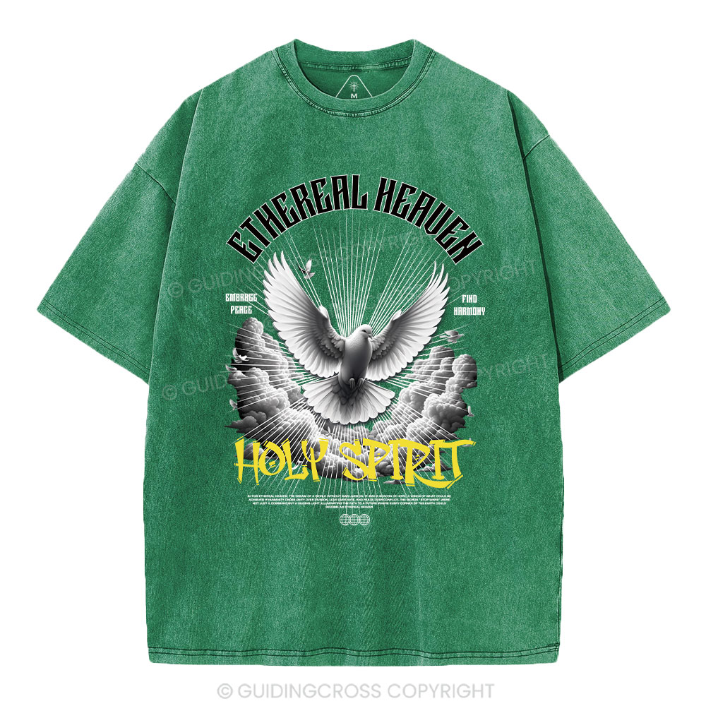 Ethereal Heaven Holy Spirit Christian Washed T-Shirt