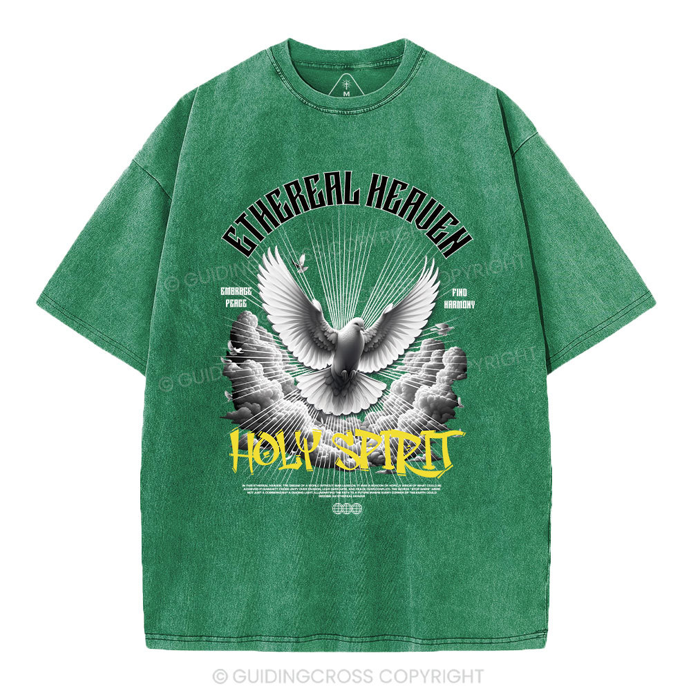 Ethereal Heaven Holy Spirit Christian Washed T-Shirt
