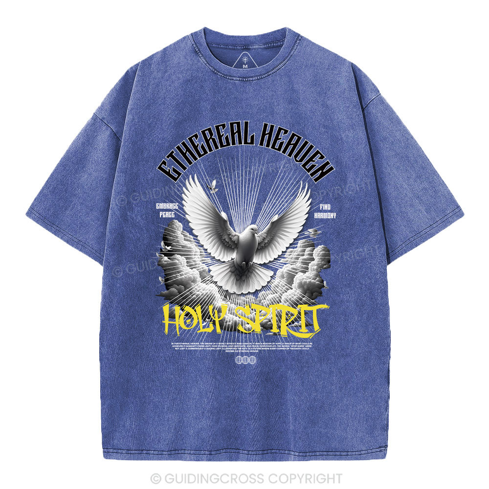 Ethereal Heaven Holy Spirit Christian Washed T-Shirt