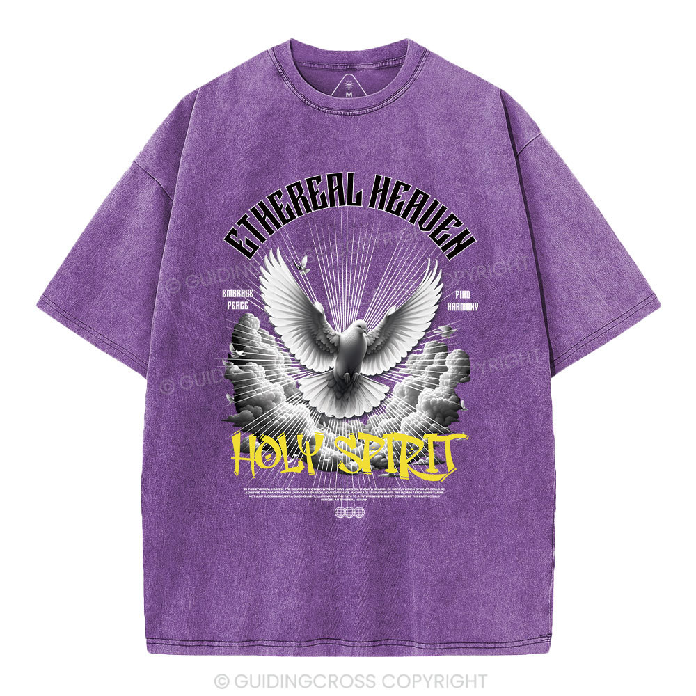 Ethereal Heaven Holy Spirit Christian Washed T-Shirt