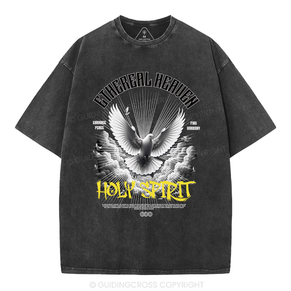 Ethereal Heaven Holy Spirit Christian Washed T-Shirt