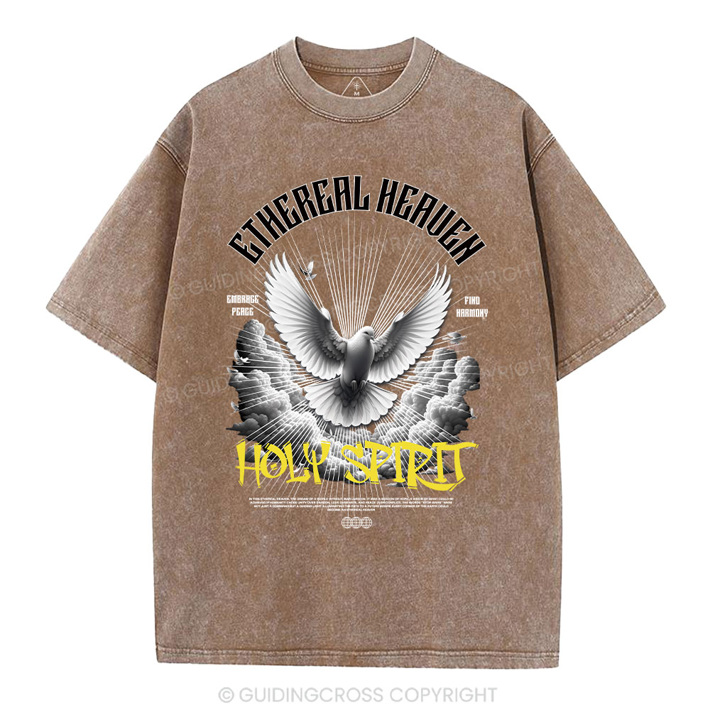 Ethereal Heaven Holy Spirit Christian Washed T-Shirt