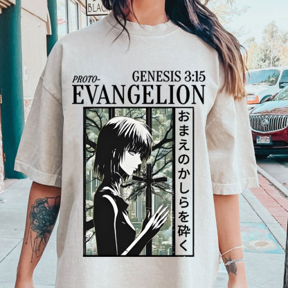 Evangelion Christian Washed T-Shirt