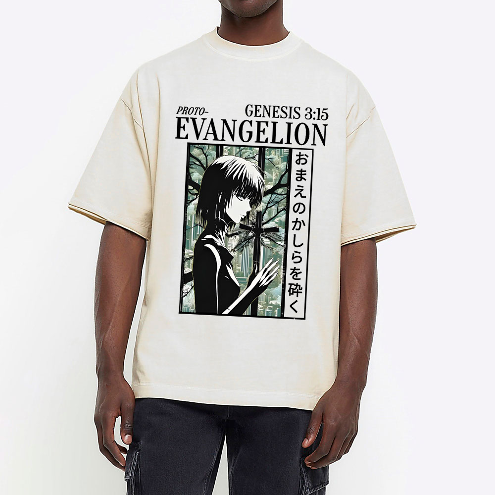 Evangelion Christian Washed T-Shirt