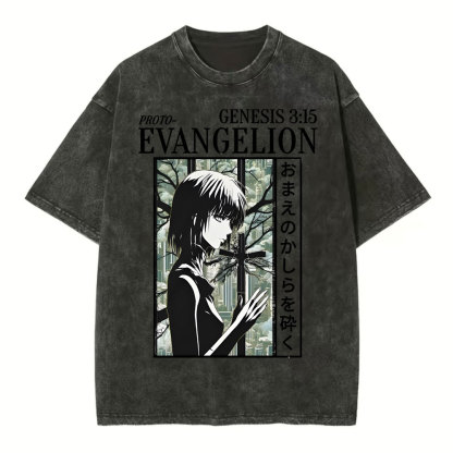 Evangelion Christian Washed T-Shirt