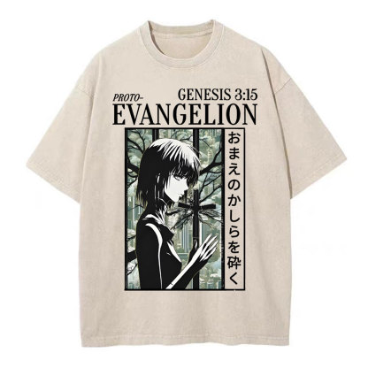 Evangelion Christian Washed T-Shirt