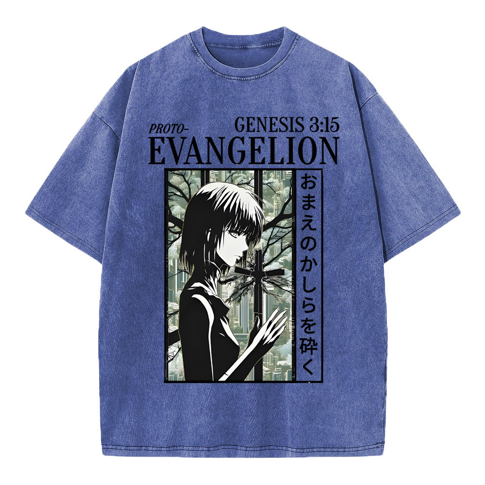 Evangelion Christian Washed T-Shirt