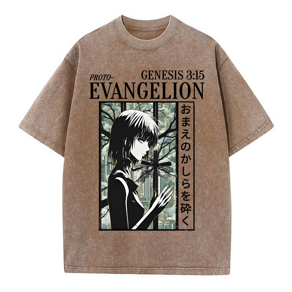 Evangelion Christian Washed T-Shirt