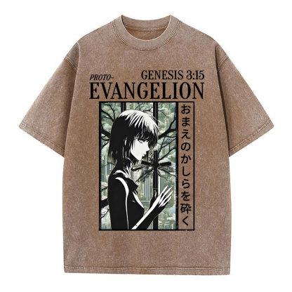 Evangelion Christian Washed T-Shirt