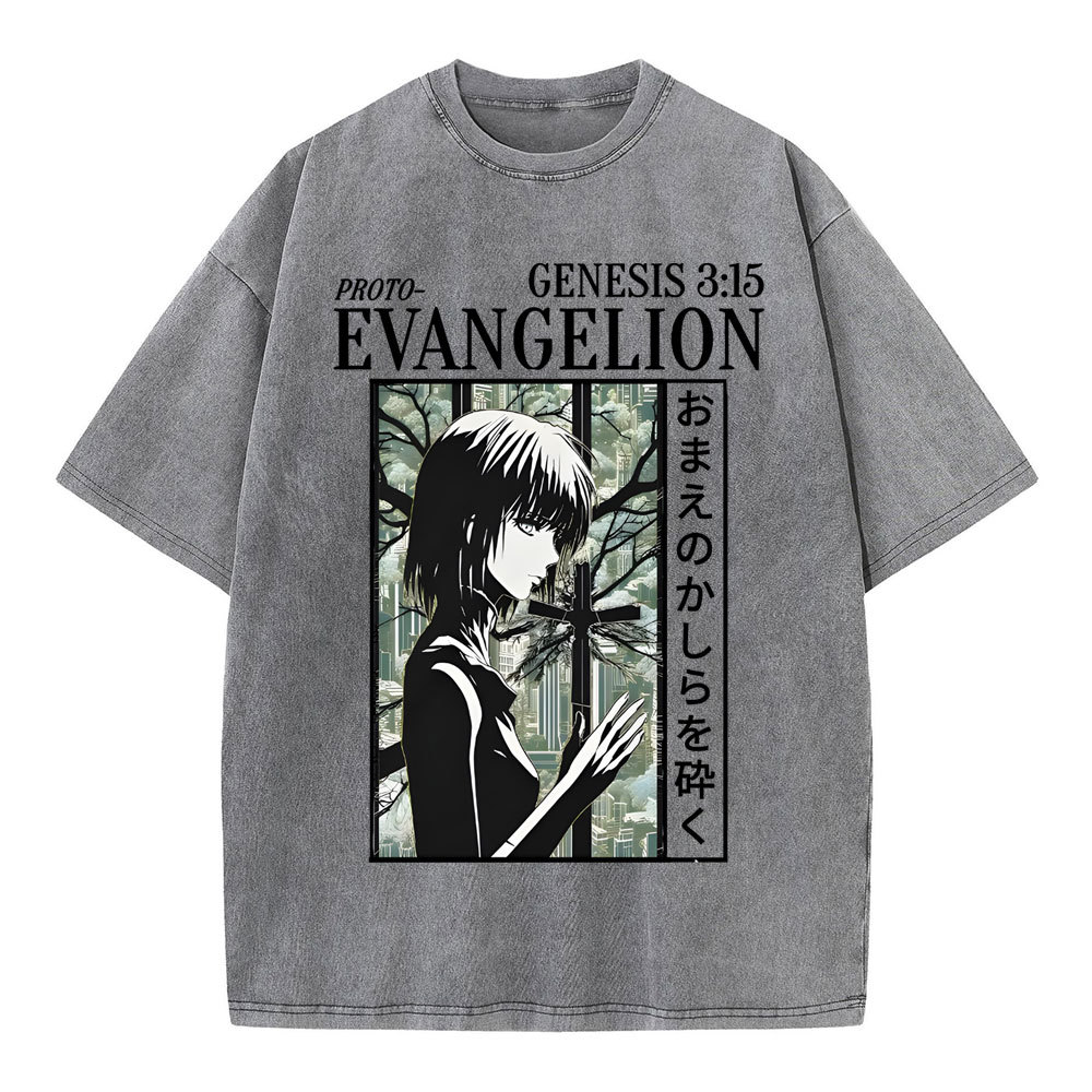 Evangelion Christian Washed T-Shirt