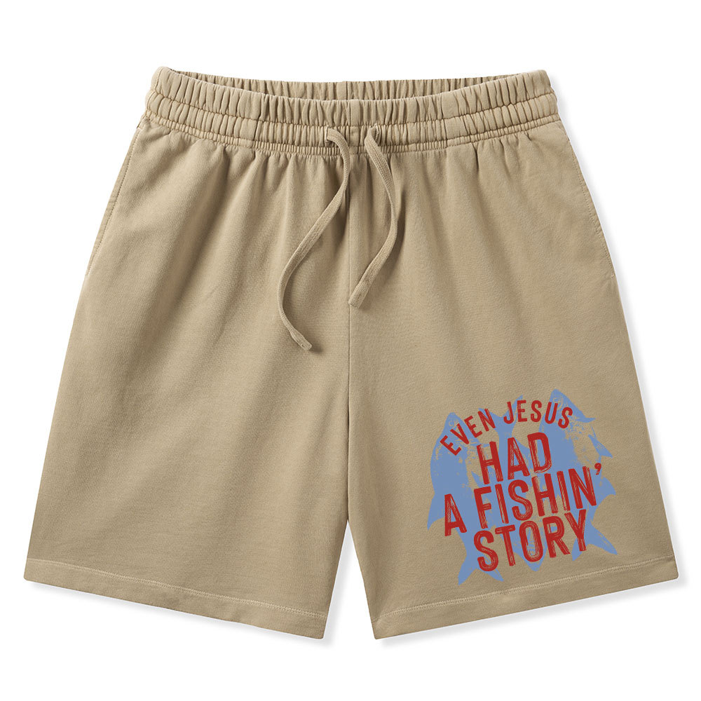 Even Jesus Had A Fishin' Story Christian Washed Shorts