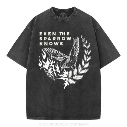 Even The Sparrow Knows Washed T-Shirt-ZP