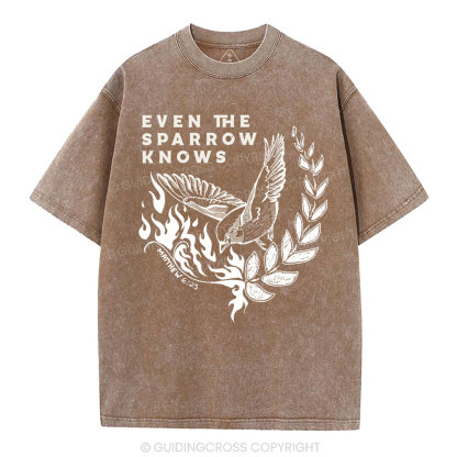 Even The Sparrow Knows Washed T-Shirt-ZP