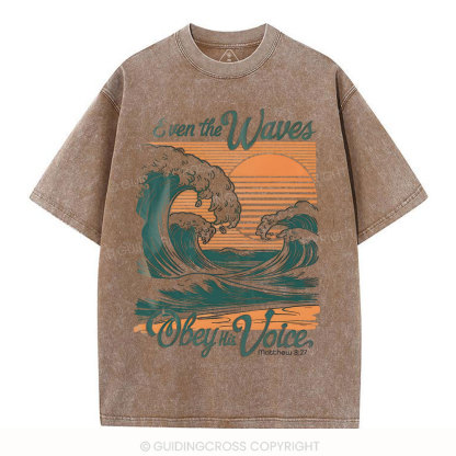 Even The Waves Christian Washed T-Shirt