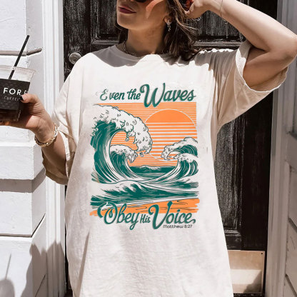 Even The Waves Christian Washed T-Shirt