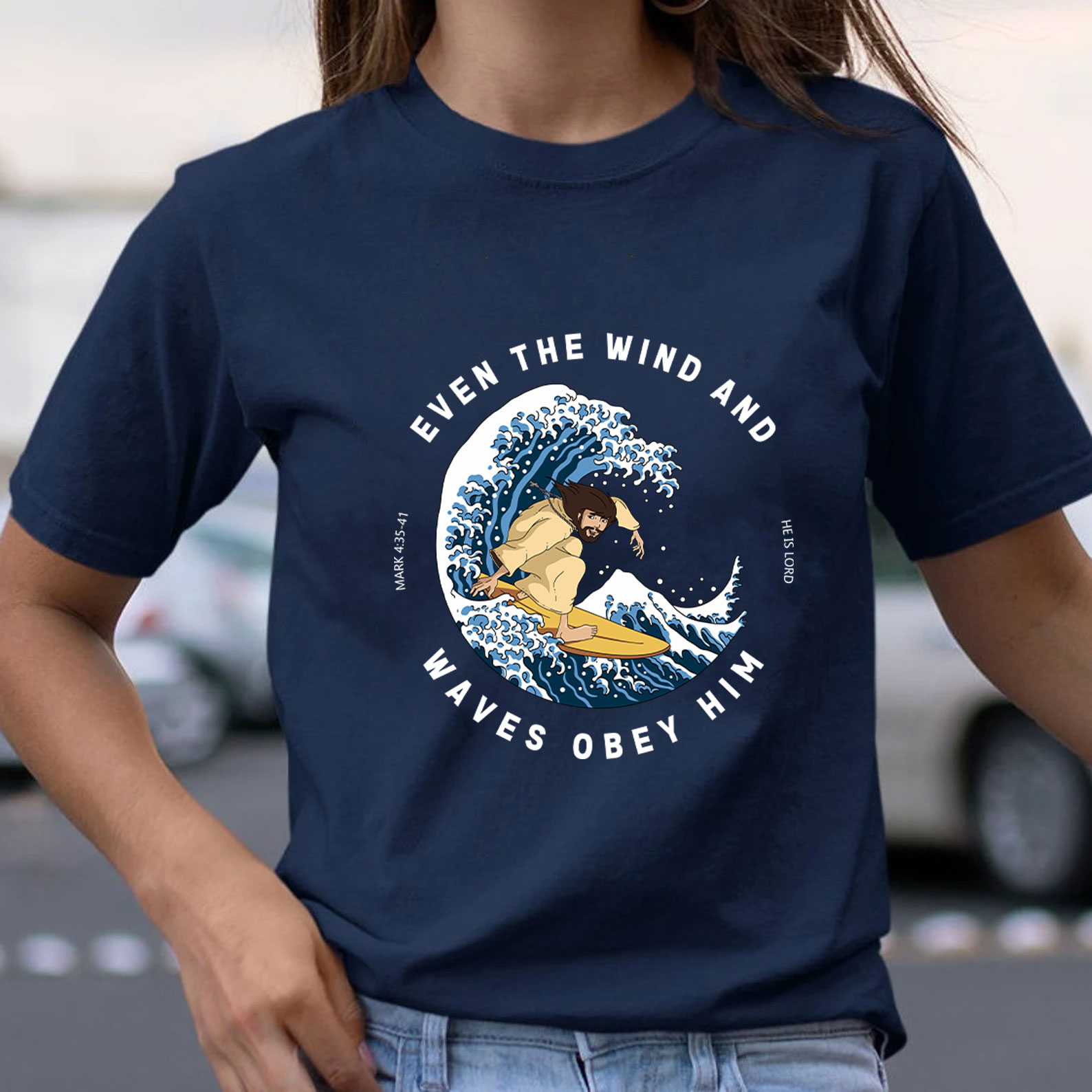 Even The Wind And Waves Obey Him Christian T-Shirt