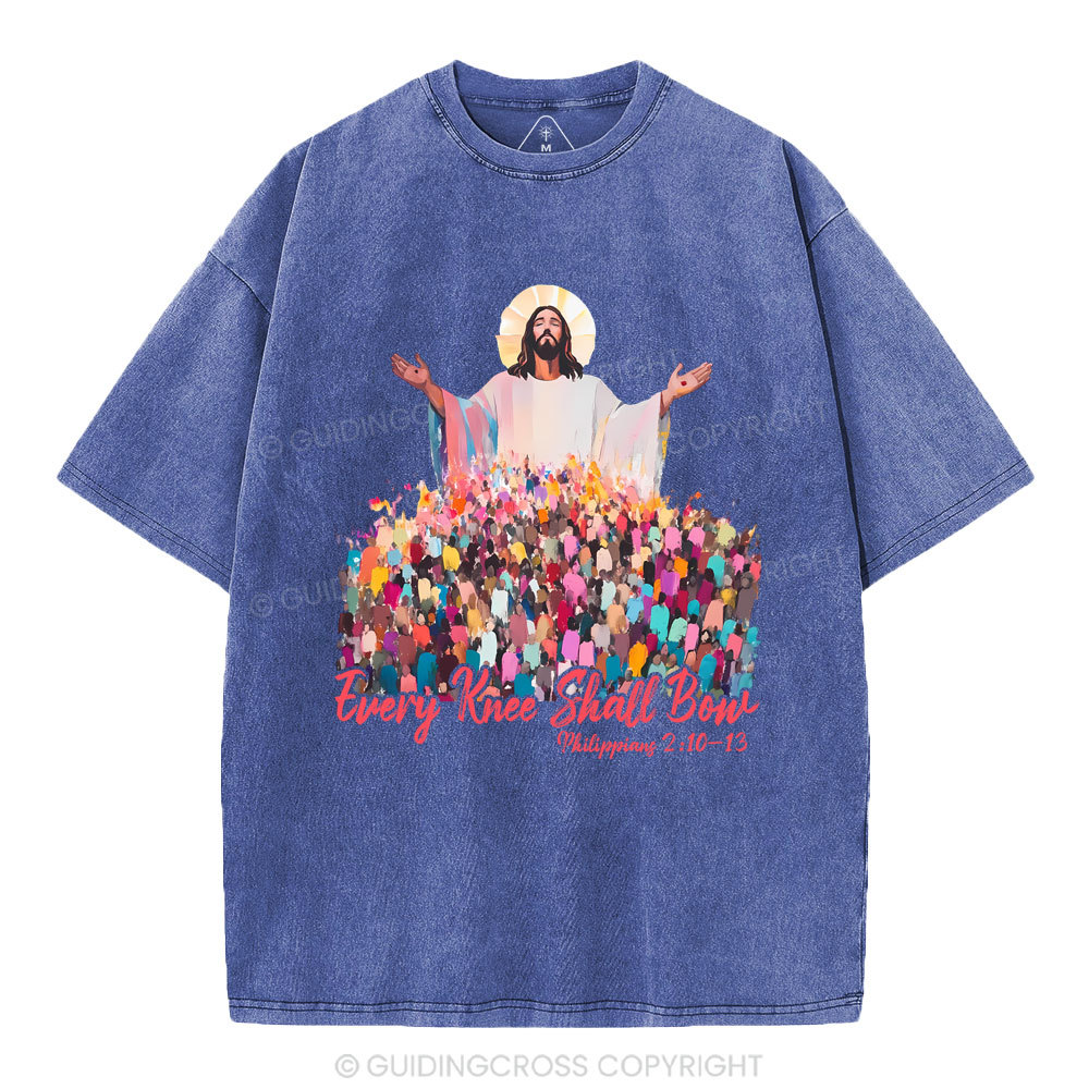 Every Knee Shall Bones Christian Washed T-Shirt