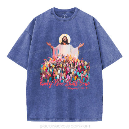 Every Knee Shall Bones Christian Washed T-Shirt