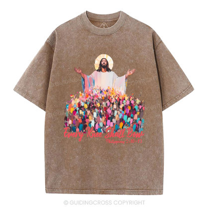 Every Knee Shall Bones Christian Washed T-Shirt