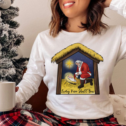 Every Knee Shall Bow Christian Long Sleeve T-Shirt