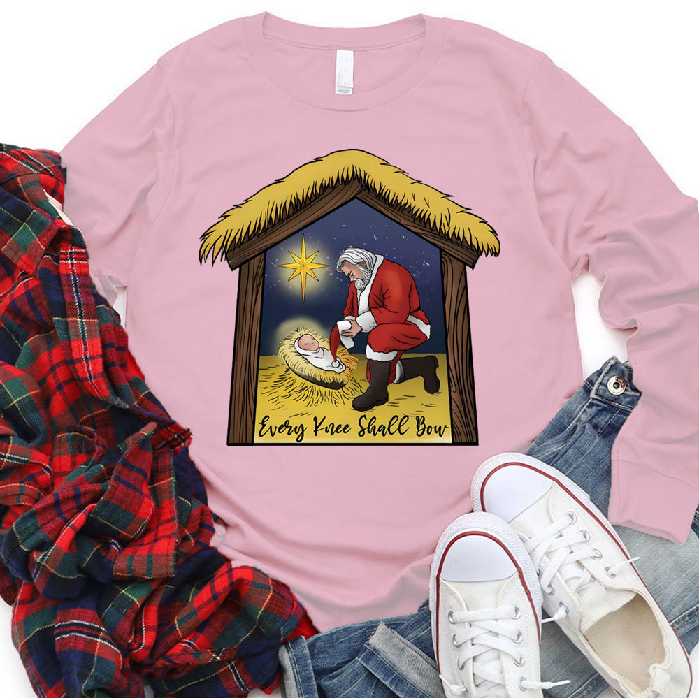 Every Knee Shall Bow Christian Long Sleeve T-Shirt