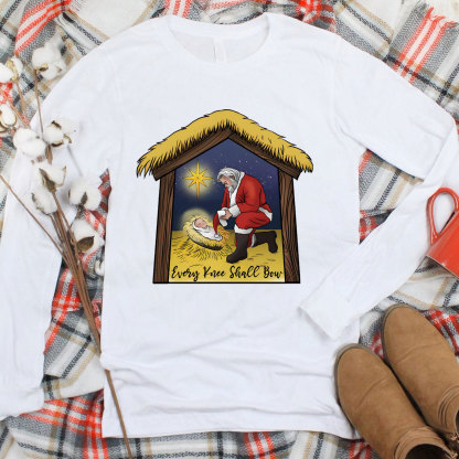 Every Knee Shall Bow Christian Long Sleeve T-Shirt