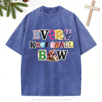 Every Knee Shall Bow Christian Washed T-Shirt