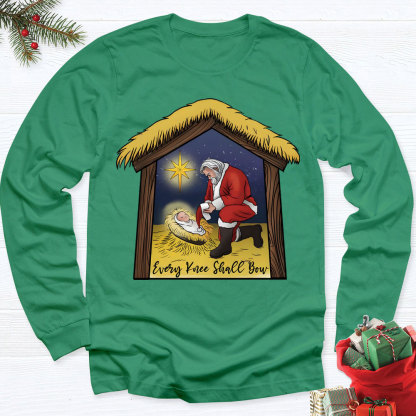 Every Knee Shall Bow Christian Long Sleeve T-Shirt