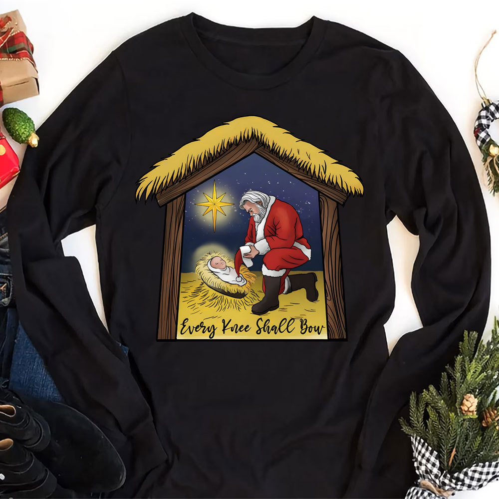 Every Knee Shall Bow Christian Long Sleeve T-Shirt