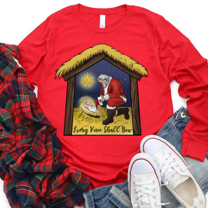 Every Knee Shall Bow Christian Long Sleeve T-Shirt