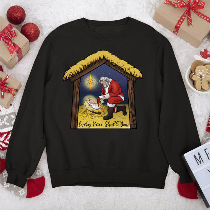 Every Knee Shall Bow Christian Christmas Sweatshirt