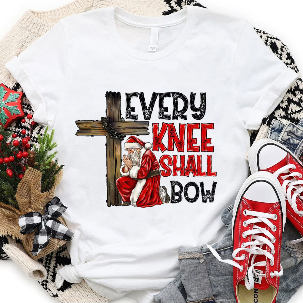 Every Knee Shall Bow Christian Christmas T-Shirt