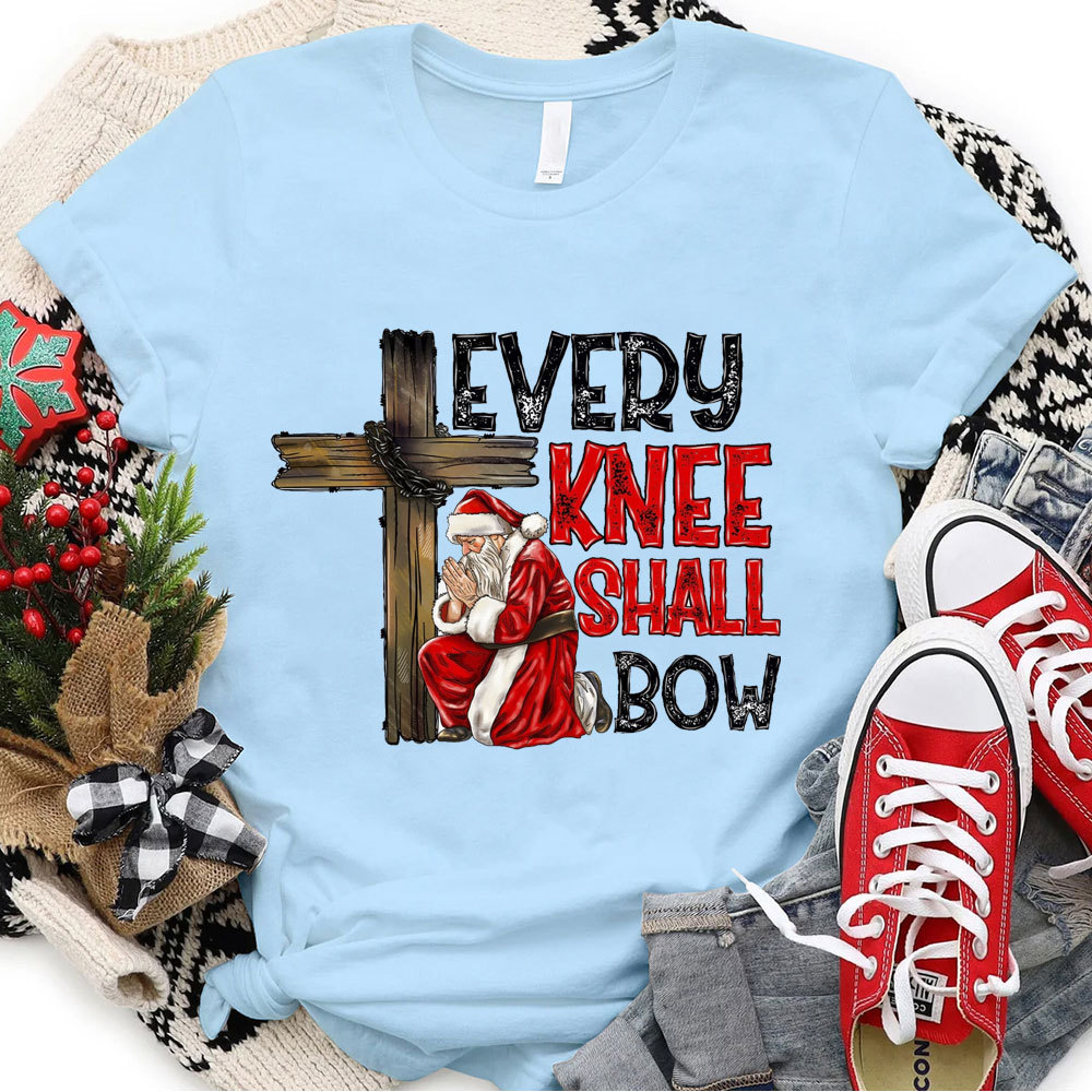 Every Knee Shall Bow Christian Christmas T-Shirt
