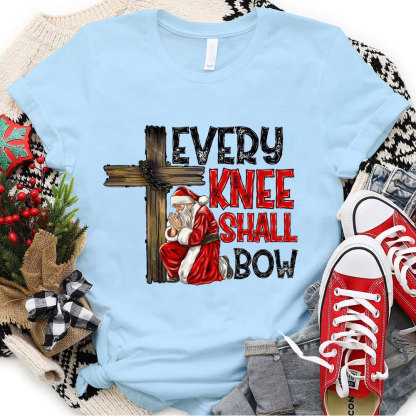 Every Knee Shall Bow Christian Christmas T-Shirt