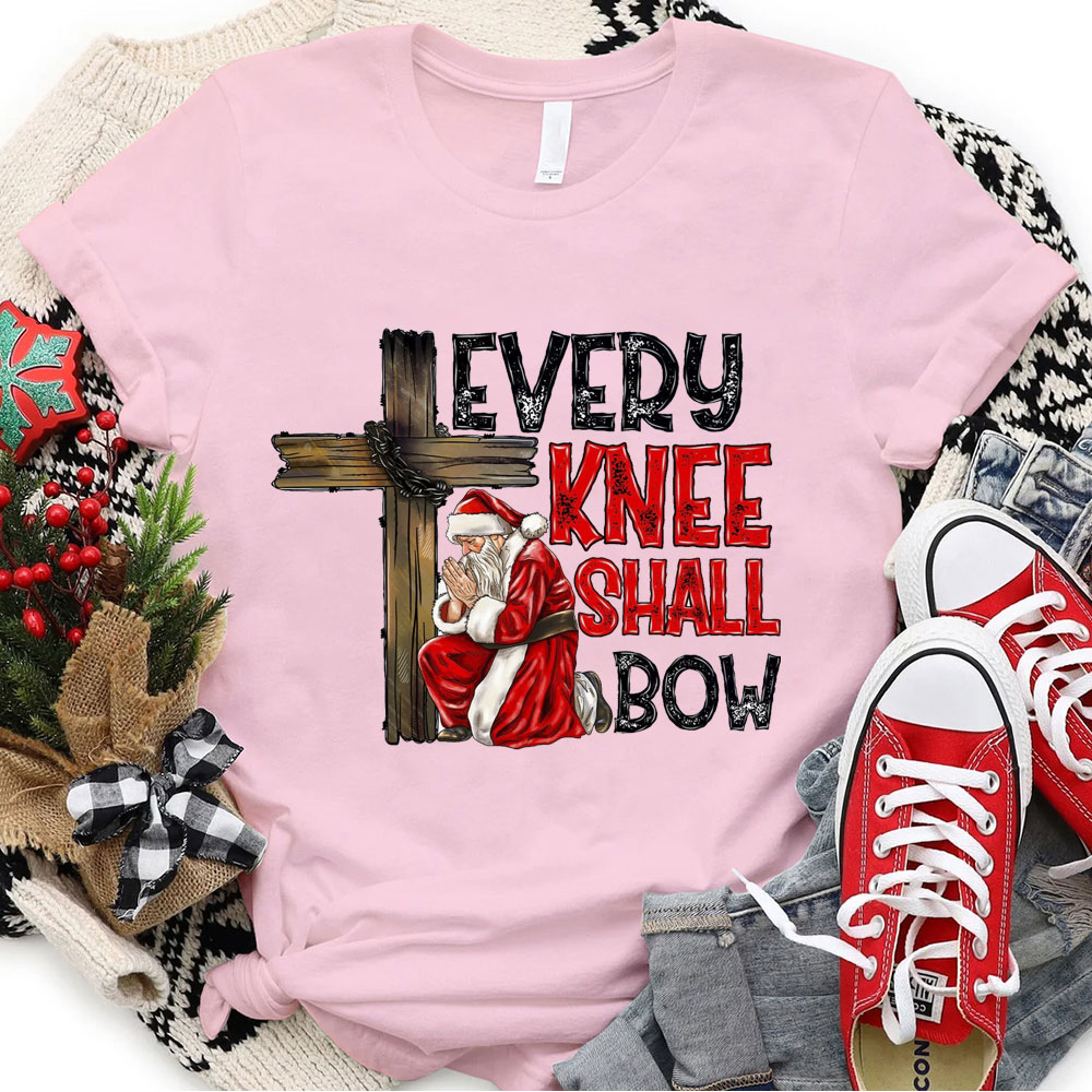 Every Knee Shall Bow Christian Christmas T-Shirt