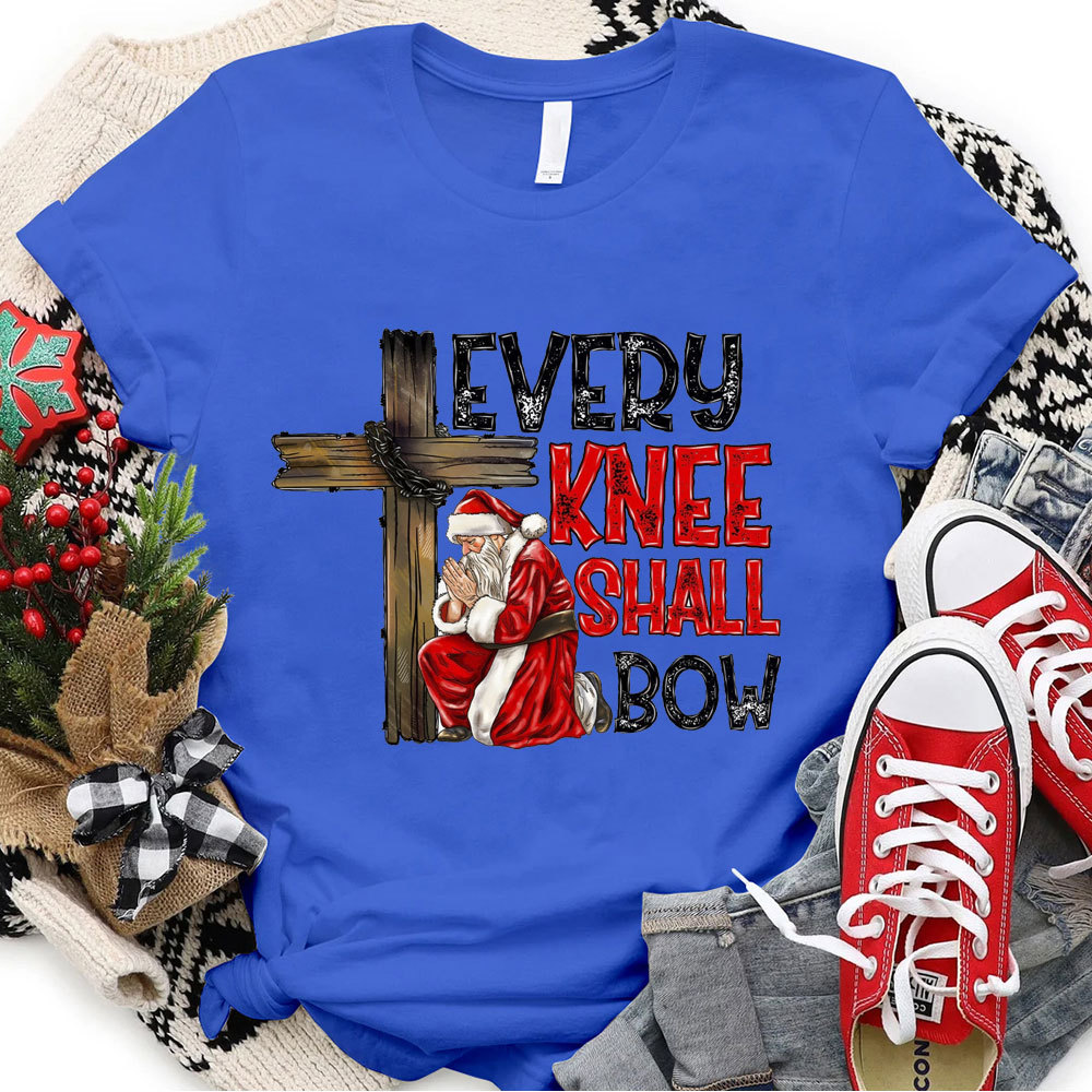 Every Knee Shall Bow Christian Christmas T-Shirt
