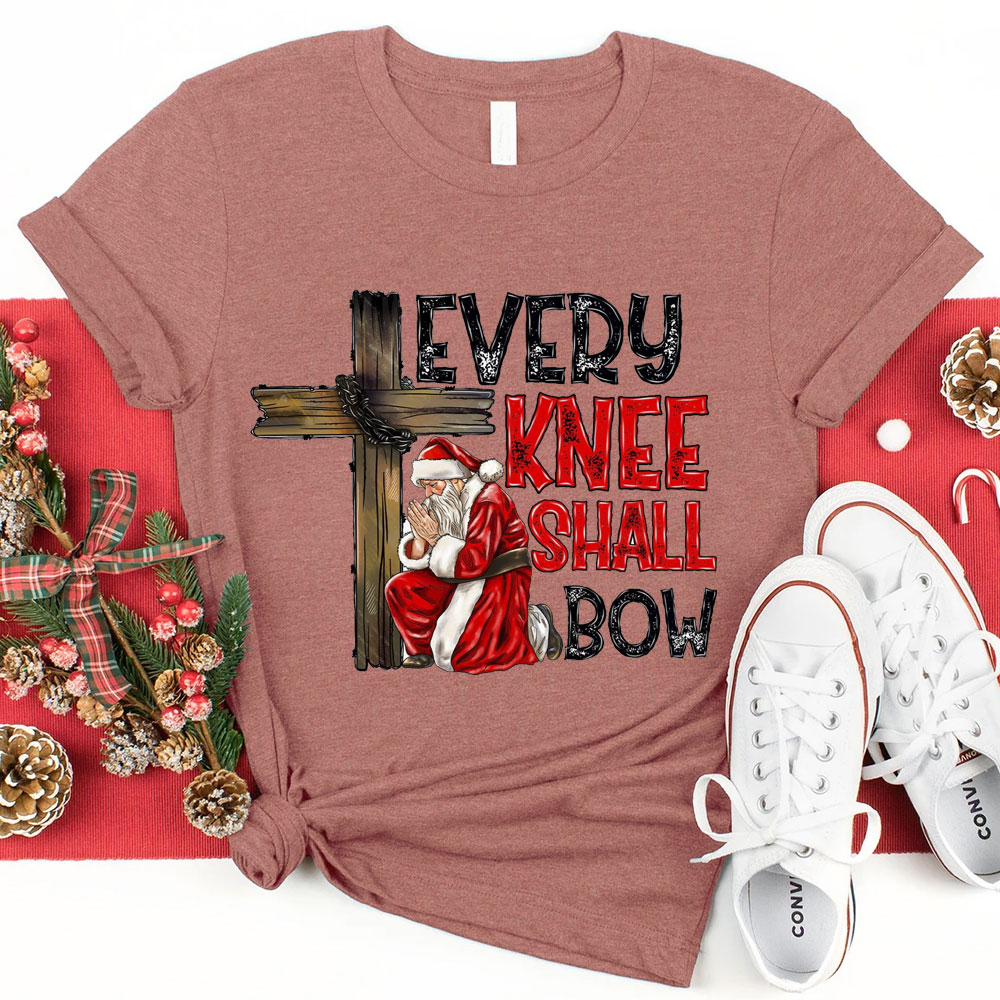 Every Knee Shall Bow Christian Christmas T-Shirt