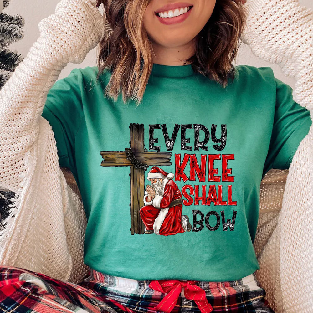 Every Knee Shall Bow Christian Christmas T-Shirt
