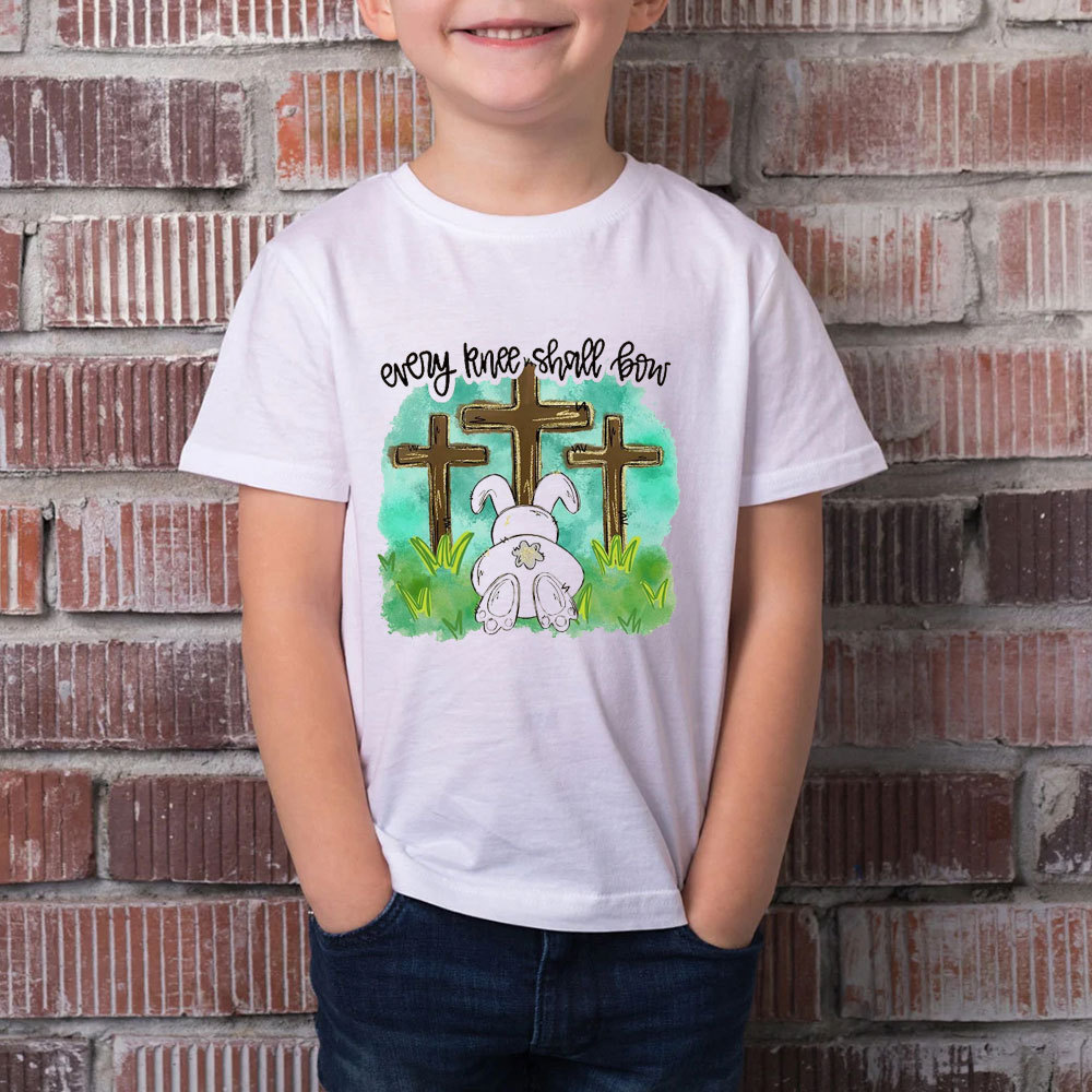 Every Knee Shall Bow Christian Easter Kid T-Shirt