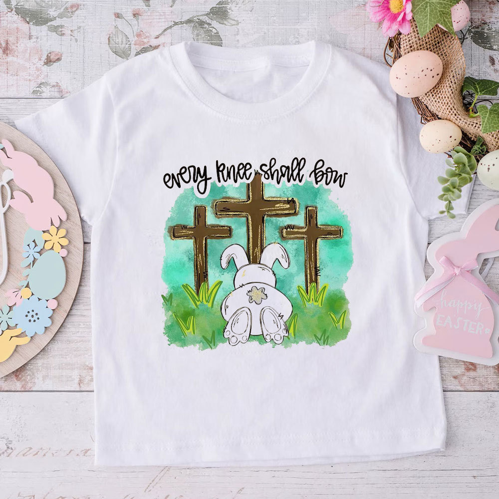 Every Knee Shall Bow Christian Easter Kid T-Shirt