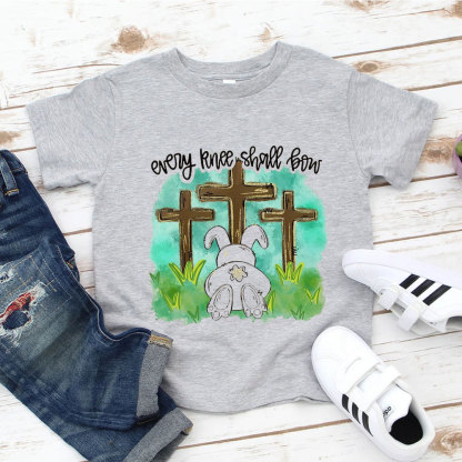 Every Knee Shall Bow Christian Easter Kid T-Shirt