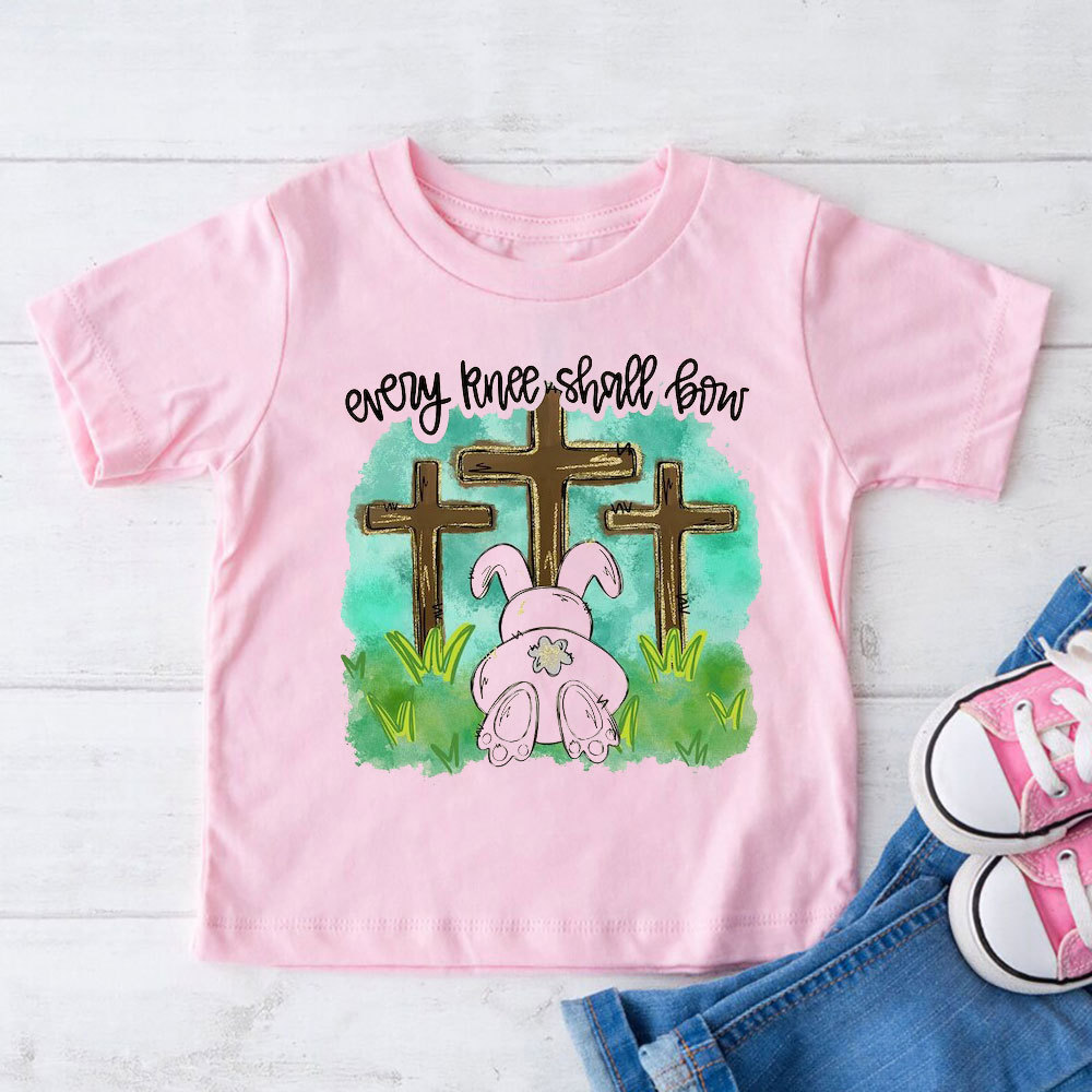 Every Knee Shall Bow Christian Easter Kid T-Shirt