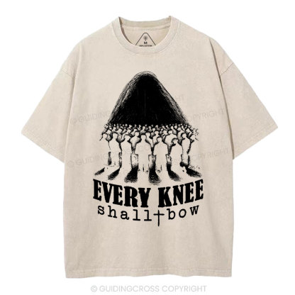 Every Knee Shall Bow Christian Washed T-Shirt