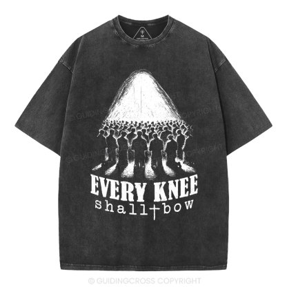 Every Knee Shall Bow Christian Washed T-Shirt