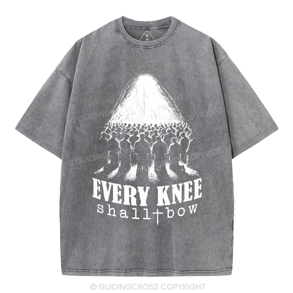Every Knee Shall Bow Christian Washed T-Shirt