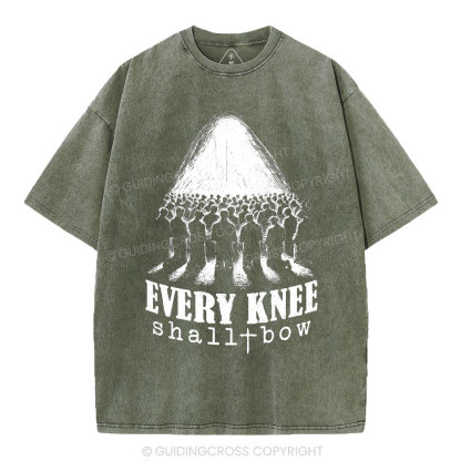 Every Knee Shall Bow Christian Washed T-Shirt