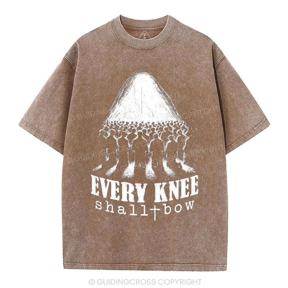 Every Knee Shall Bow Christian Washed T-Shirt
