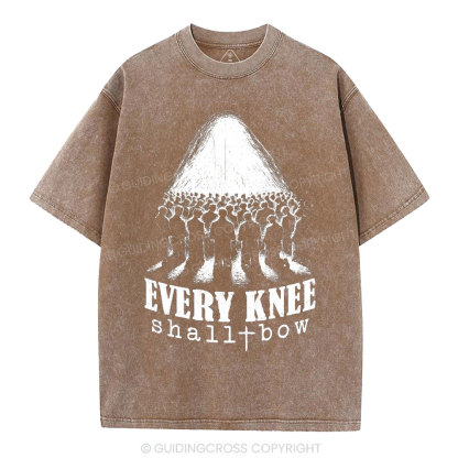 Every Knee Shall Bow Christian Washed T-Shirt