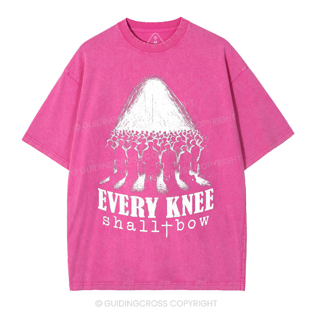 Every Knee Shall Bow Christian Washed T-Shirt