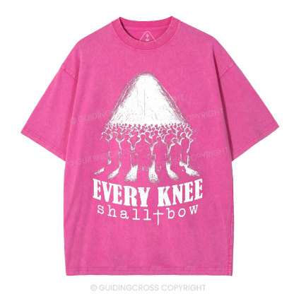 Every Knee Shall Bow Christian Washed T-Shirt